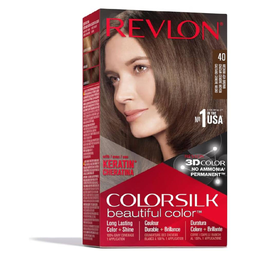 Revlon Colorsilk Ammonia Free Permanent Haircolor Medium Ash Brown Cslk 40