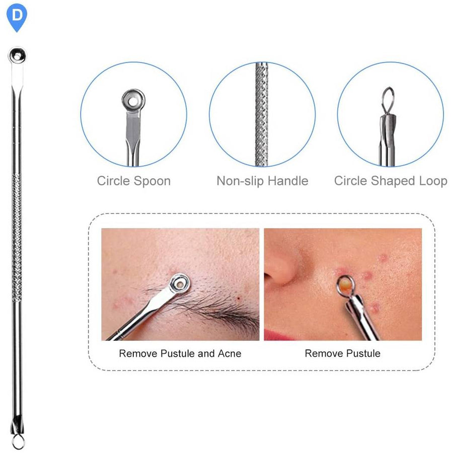 LEKADOL Acne Needle Set Blackhead Pimple Acne Whitehead Removal Needle Kit Acne Treatment Tool, Stainless Steel, 4Pcs, B23001