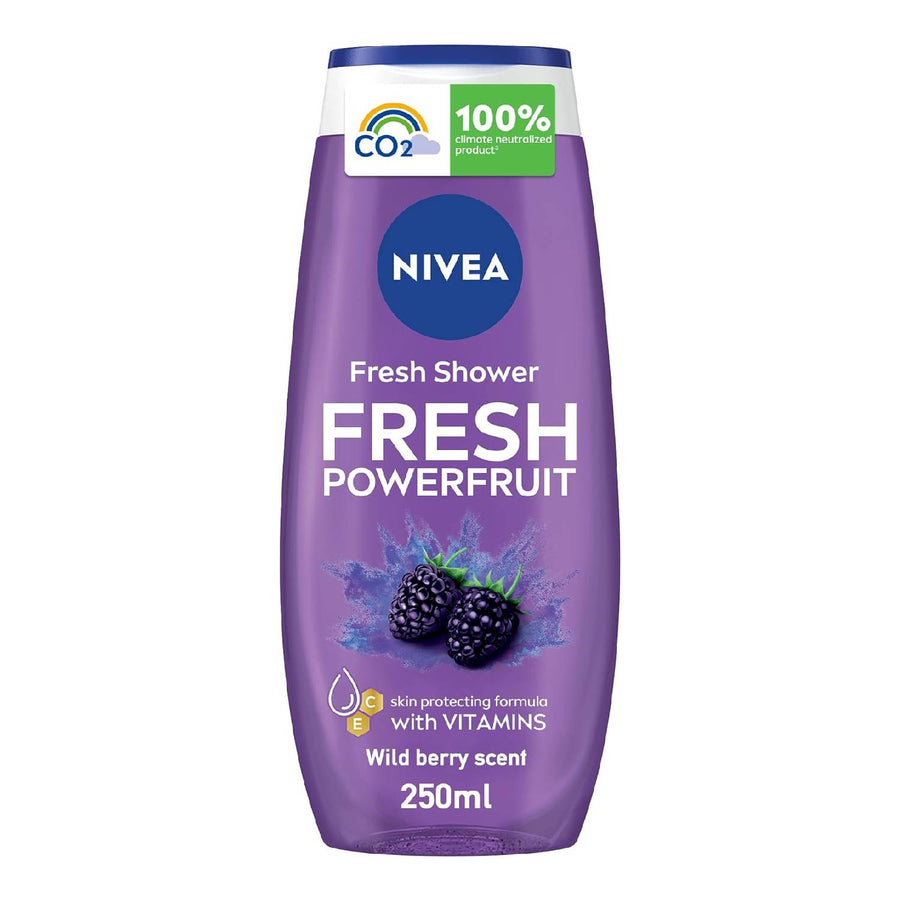 NIVEA Shower Gel Body Wash, Fresh Powerfruit Antioxidants Blueberry Scent, 250ml