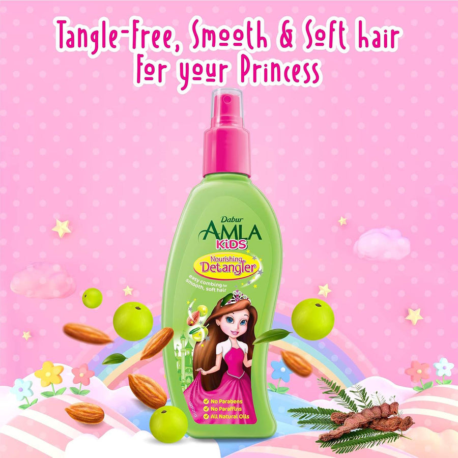 Dabur Amla Kids nourishing kids detangler | easy combing for smooth & soft hair | no sulfates & no parabens - 200 ml