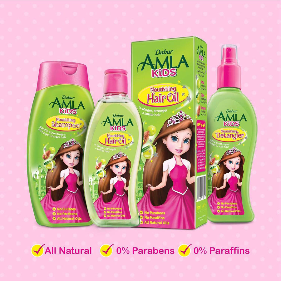 Dabur Amla Kids nourishing kids detangler | easy combing for smooth & soft hair | no sulfates & no parabens - 200 ml