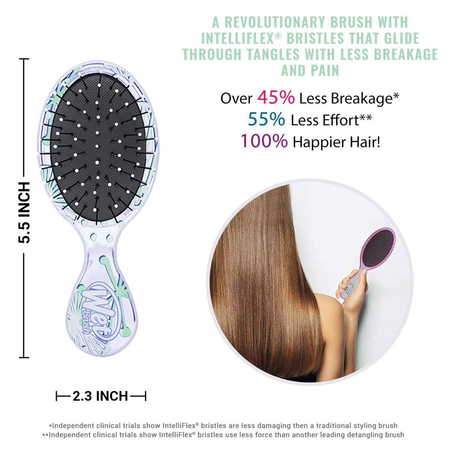 Wet Brush Osmosis Mini Detangler - Sparkling Sea Life - Detangling Travel Hair Brush - Ultra-Soft IntelliFlex Bristles Glide Through Tangles with Ease - Protects Against Split Ends and Pain-Free