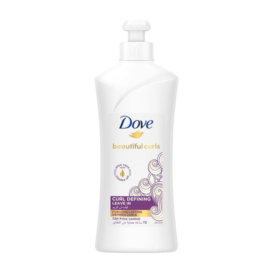 Dove Beautiful Curls Leave In infused with Aloe Vera & Jojoba Oil, to nourish your curls and lock in moisture without weighing it down, for 72 hours frizz free 300ml