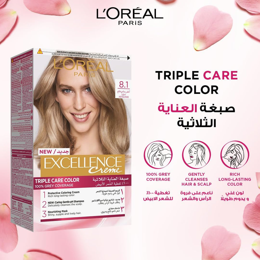 L'Oréal Paris Excellence Creme 8.1 Ash Light Blonde Haircolor