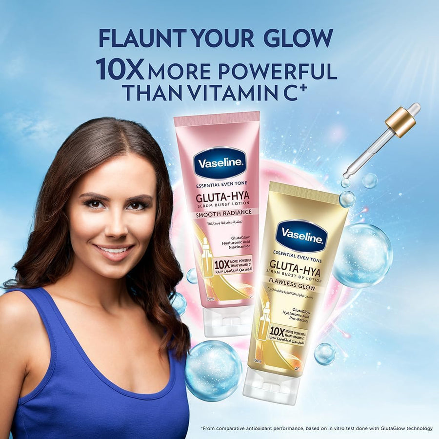 Vaseline® Gluta-Hya Flawless Glow Serum Burst body Lotion,10x more powerful than vitamin c, for glowing & eventoned skin, 200ml