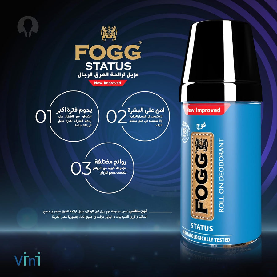 Fogg Status Roll on Deodorant for Men - 50 ml