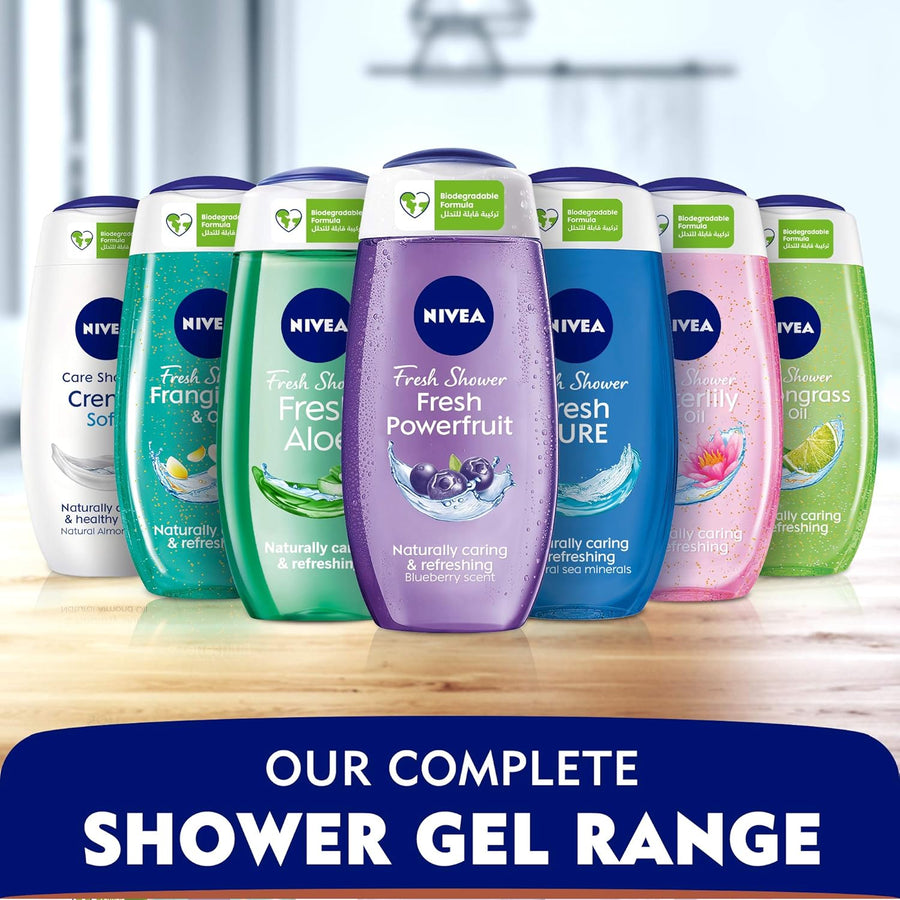 NIVEA Shower Gel Body Wash, Fresh Powerfruit Antioxidants Blueberry Scent, 250ml