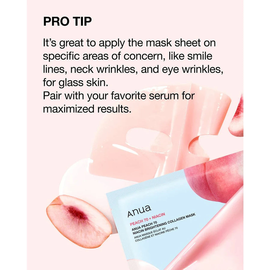 Peach 70 niacin brightening collagen mask