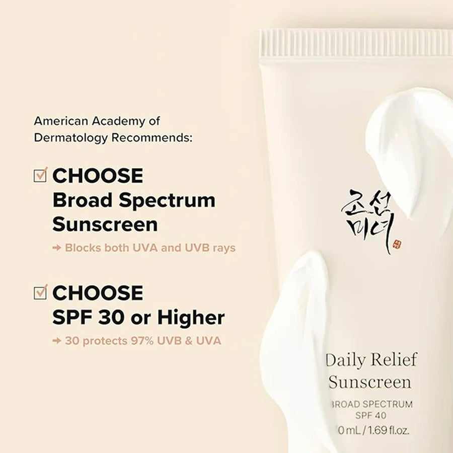 Daily relief sunscreen