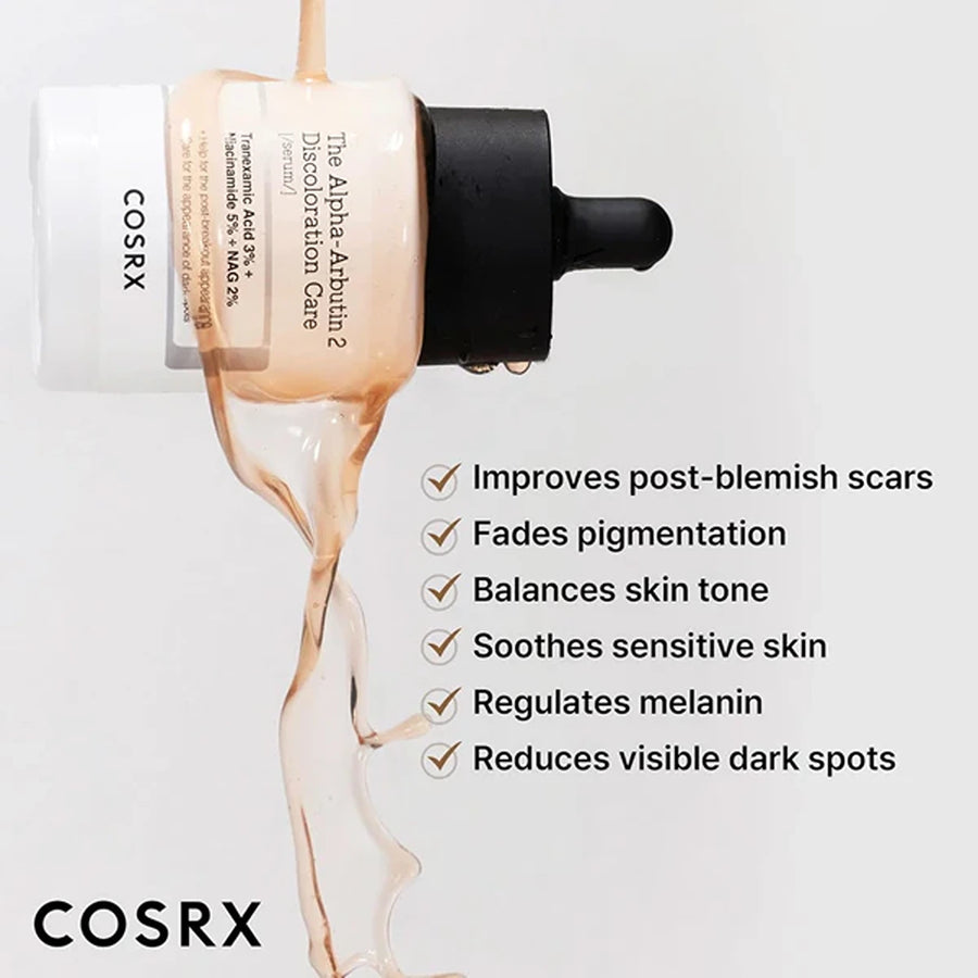 2% alpha arbutin discoloration care face serum