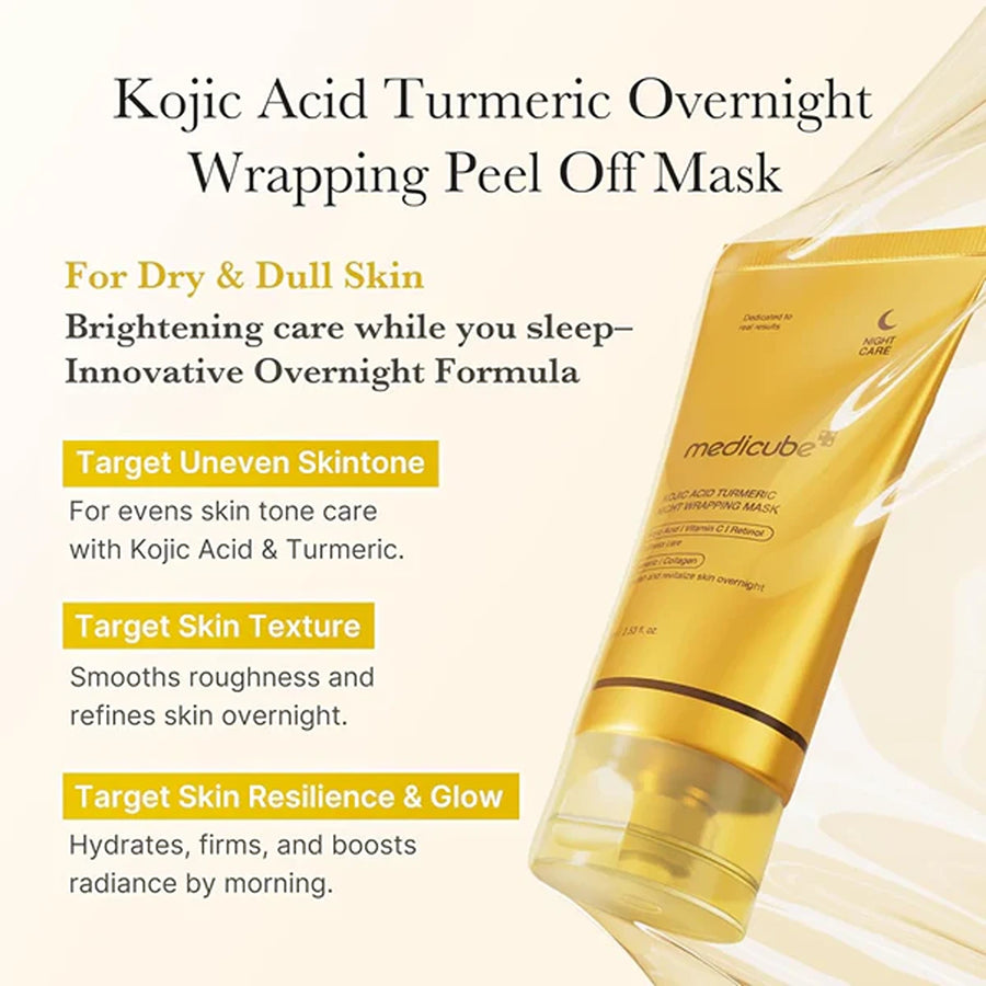 Kojic acid turmeric overnight wrapping peel off mask