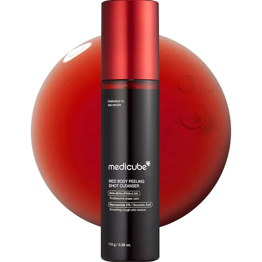 Red body peeling shot, body spray cleanser