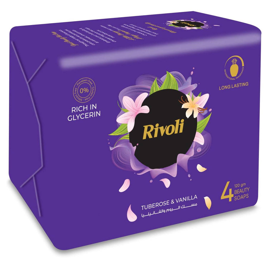 Rivoli Fantasy Bath Soap 120G - Pack of 4 - Color and Scent May vary