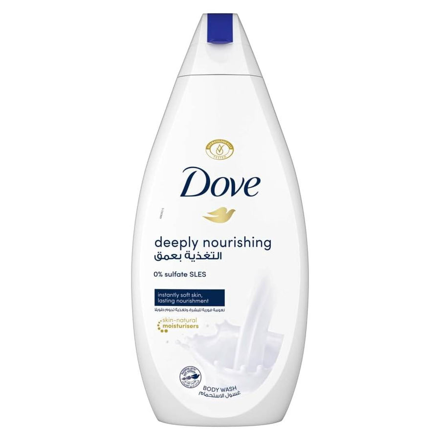 Dove Deeply Nourishing Shower Gel for instantly Soft Skin 100% Gentle Cleanser and Sulphate free 500ML