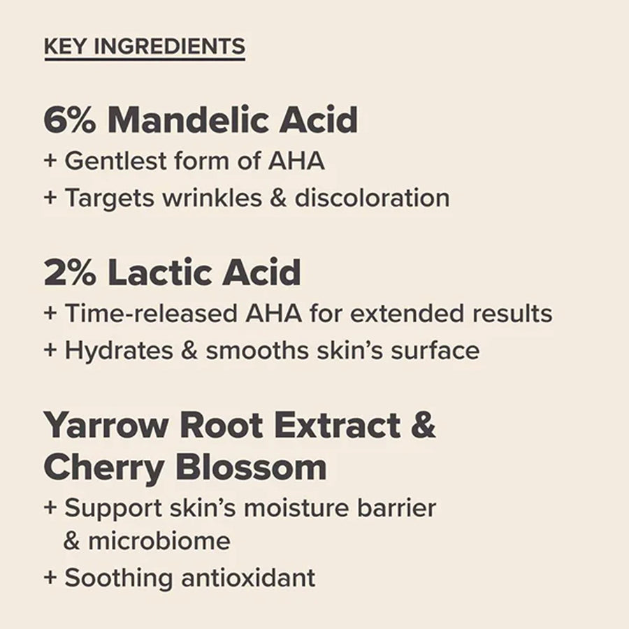 Skin perfecting 6% mandelic acid + 2% lactic acid liquid exfoliant (88ml)
