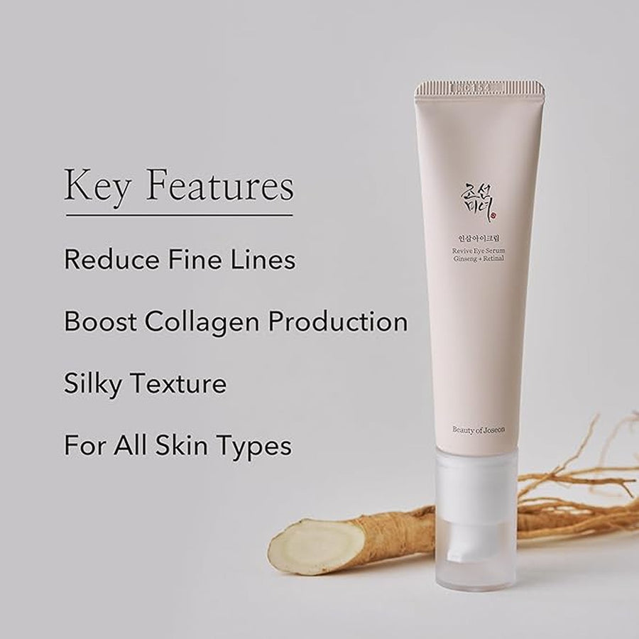 Revive eye serum with retinal niacinamide correction for puffy eye bags fine lines dark circles wrinkles, korean skin care 30ml, 1 fl.oz,