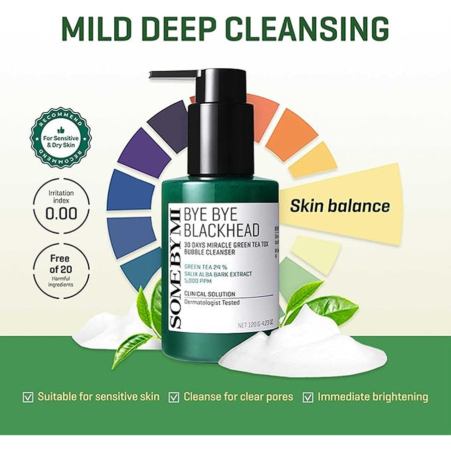 Bye bye blackhead 30 days miracle green tea tox bubble cleanser - 4.23 oz