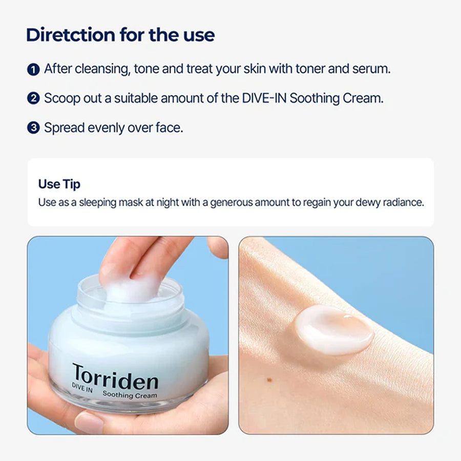 Dive-in low molecule hyaluronic acid soothing cream 100 ml